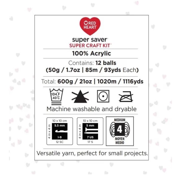 Red Heart Super Saver - 12 Mini Yarn Balls for Arts and Crafts Crochet Knitting - Picture 3 of 8